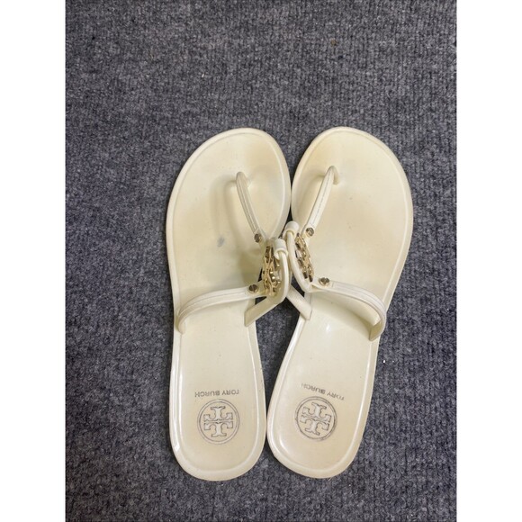 Tory Burch Mini Miller Flat Jelly Thong Sandals Womens US 8M Ivory - Picture 4 of 6